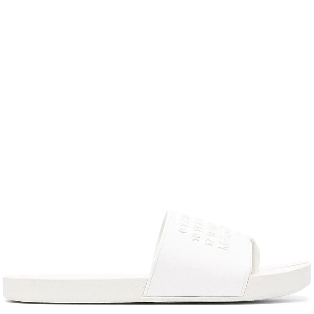 Maison Margiela Men's Embossed Tabi Sliders White - WHITE 6