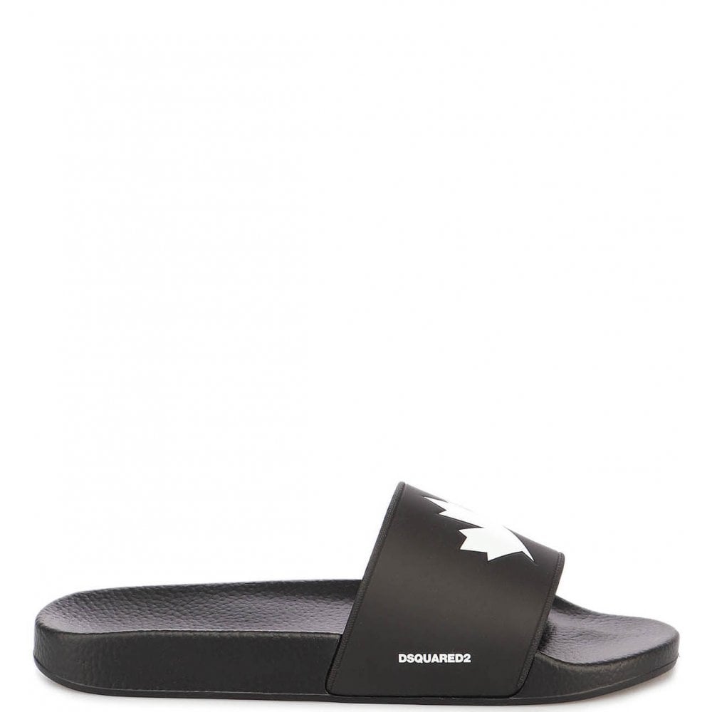 Dsquared2 Men's Leaf Sliders Black - BLACK 6