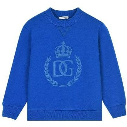 Dolce & Gabbana Boys Cotton Logo Sweater Blue 2Y