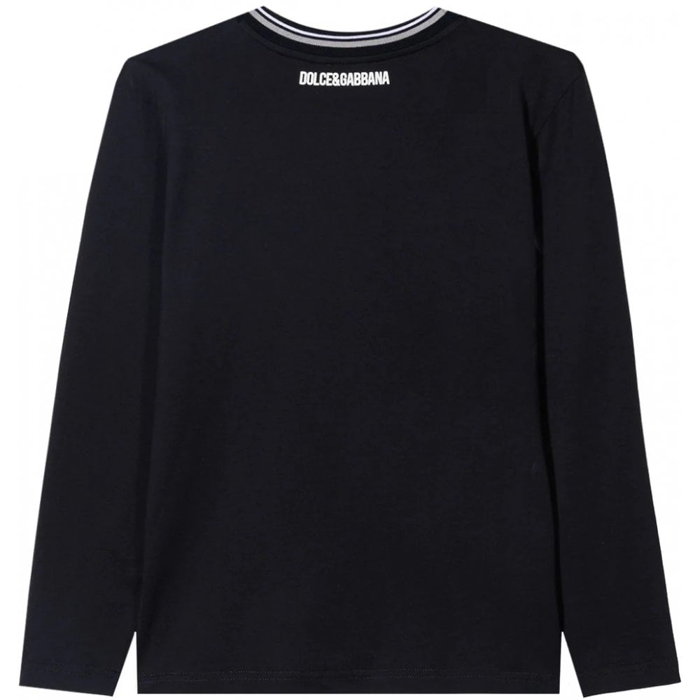 Dolce & Gabbana Boys Long Sleeve T-shirt Black Navy 6Y