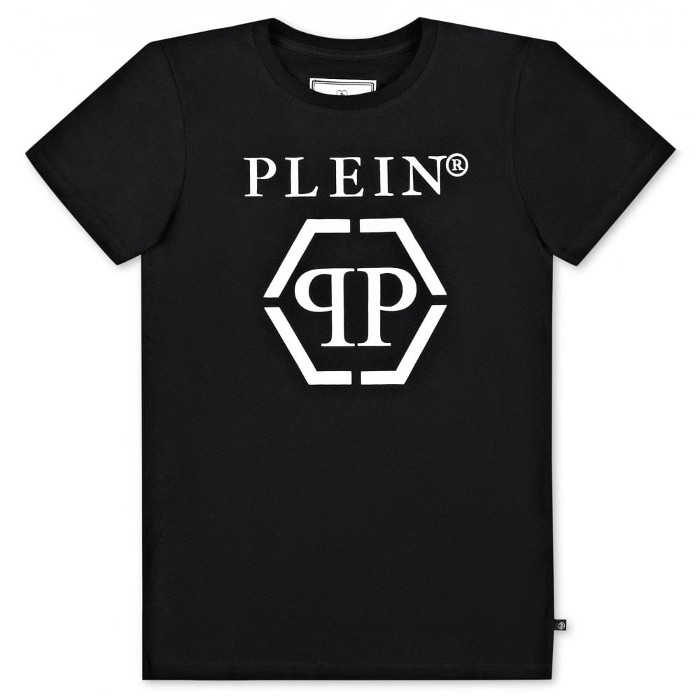 Philipp Plein Boy's T-shirt Logo Shirt Black - BLACK 10Y