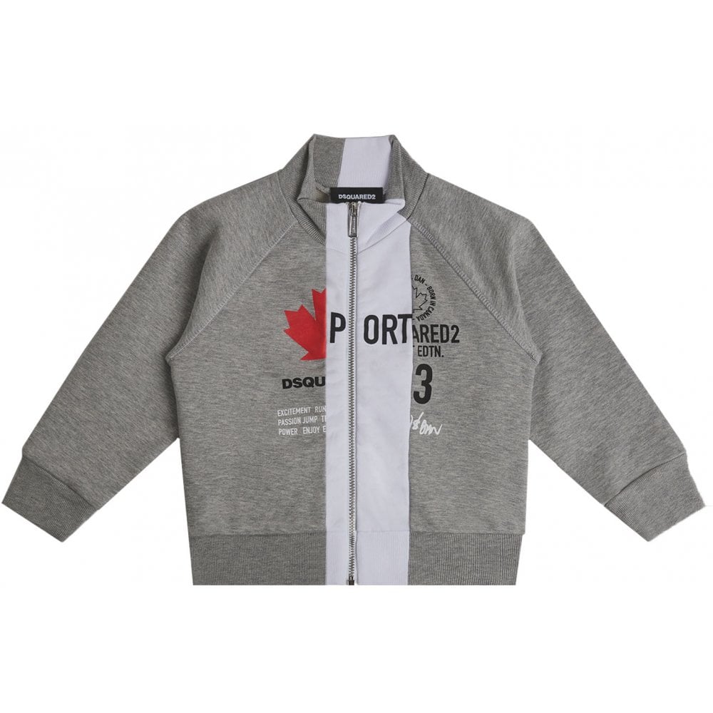 Dsquared2 Baby Boys Zip Top Half Leaf Grey 3M