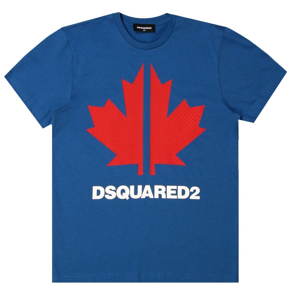 Dsquared2 Boys Leaf Logo T-shirt Blue 10Y