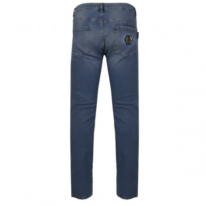 Philipp Plein Men's Super Straight Cut Jeans Blue 38W