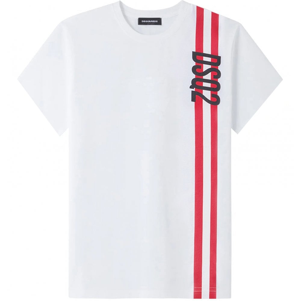 Dsquared2 Boys Stripe T-shirt White 6Y