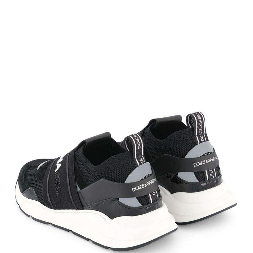 Dolce & Gabbana Baby Boys One Strap Leather Trainers Black Eu36