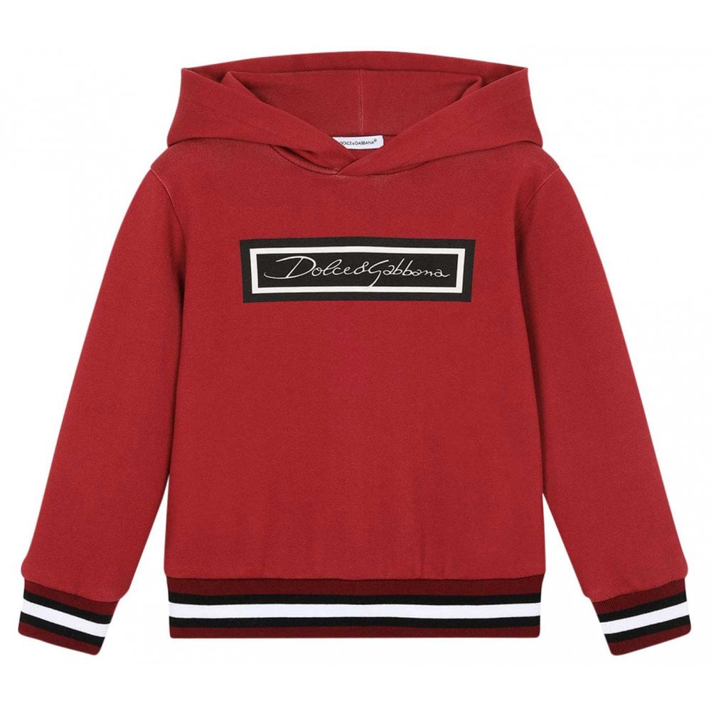 Dolce & Gabbana Boys Logo Hoodie Burgundy - BURGUNDY 6Y