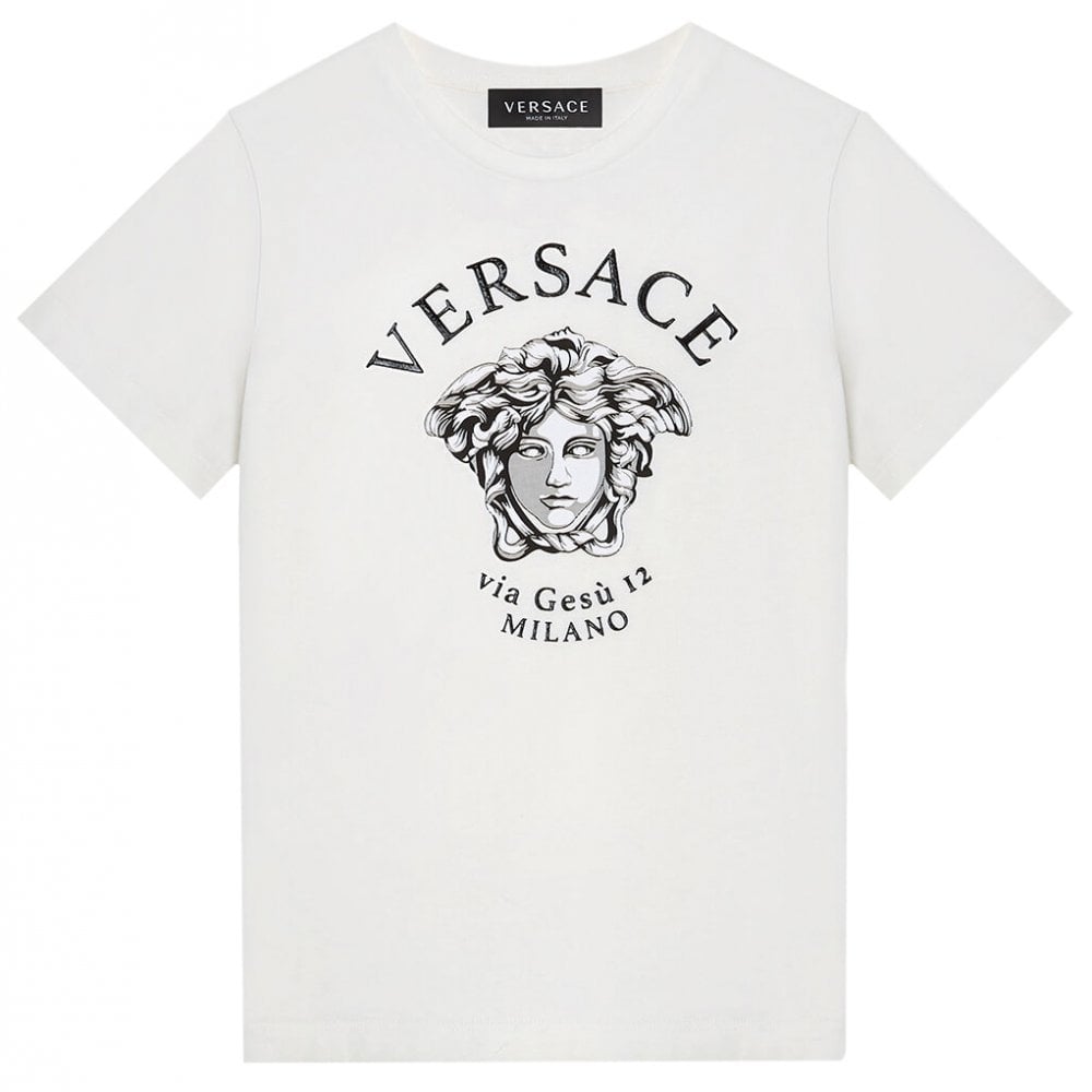 Versace Boys Medusa Logo T-Shirt White - WHITE 4Y