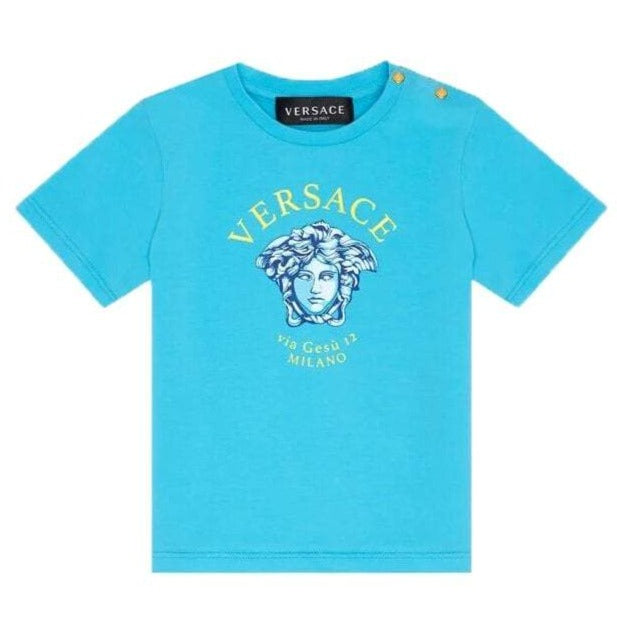 Versace Baby Boys Medusa Logo T-shirt Blue 12/18m