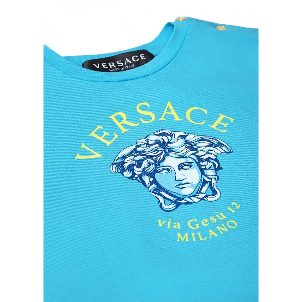 Versace Baby Boys Medusa Logo T-shirt Blue 12/18m