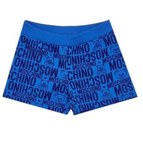 Moschino Boys All-Over Bear Logo Shorts Blue - BLUE 6M