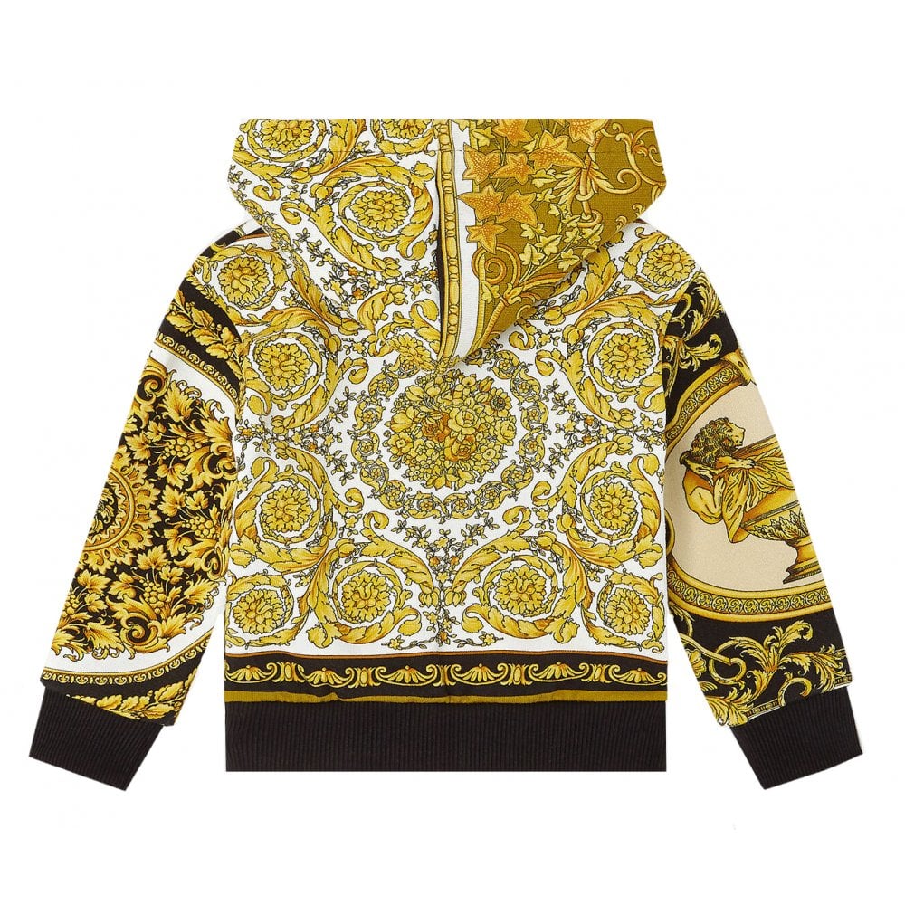 Versace Boys Mixed Print Hoodie Gold Multi Coloured 24M