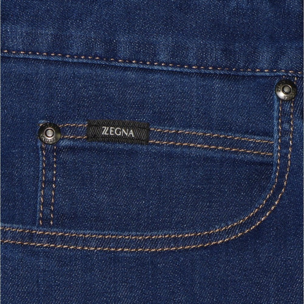 Z Zegna Men's Stretch Cotton 5-pocket Jeans Blue 38W