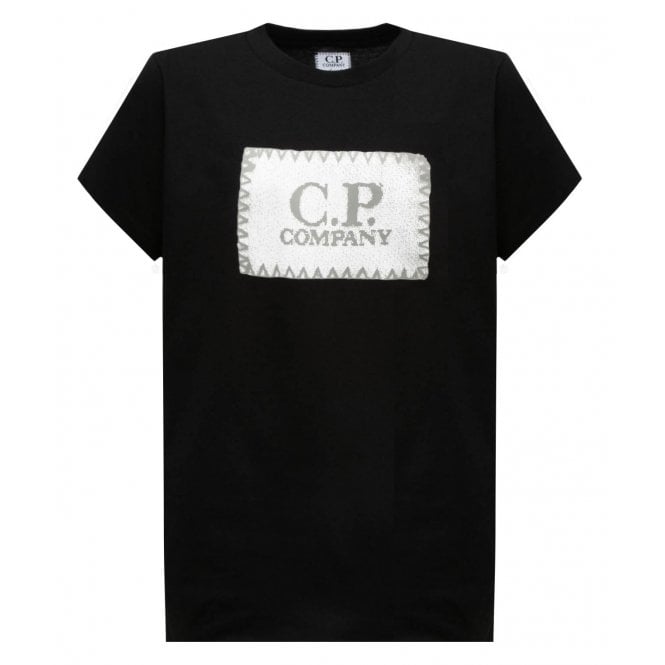 C.P Company Boys Total Eclipse Logo T-shirt Black 8Y