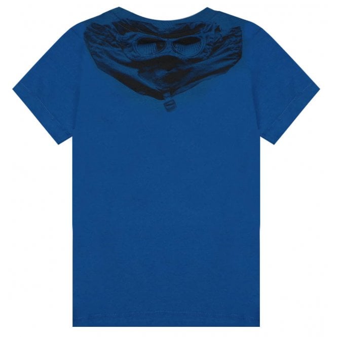 C.P Company Boys Google Graphic Logo T-shirt Blue 12Y