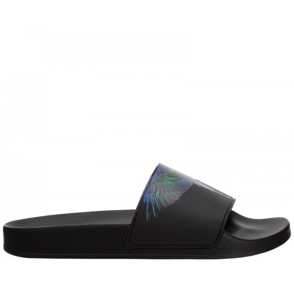 Marcelo Burlon Men's Wings Sliders Black - BLACK 6