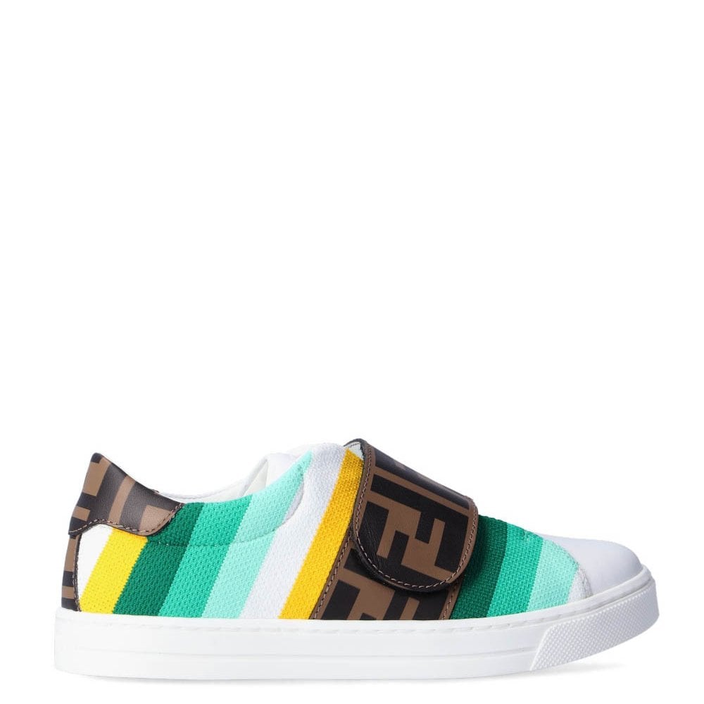 Fendi Boys Trainers Single Strap Multicoloured - WHITE EU25