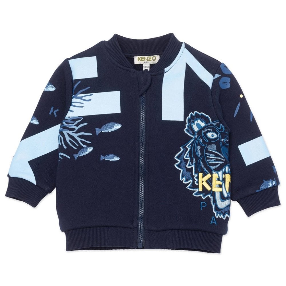 Kenzo Baby Boys Tiger Ziptop Navy 9M