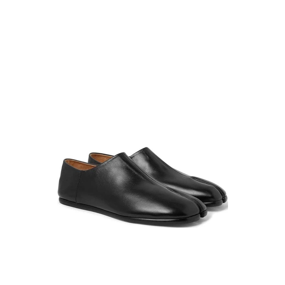 Maison Margiela Men's Split Toe Calfskin Slip-on Loafers Black 6