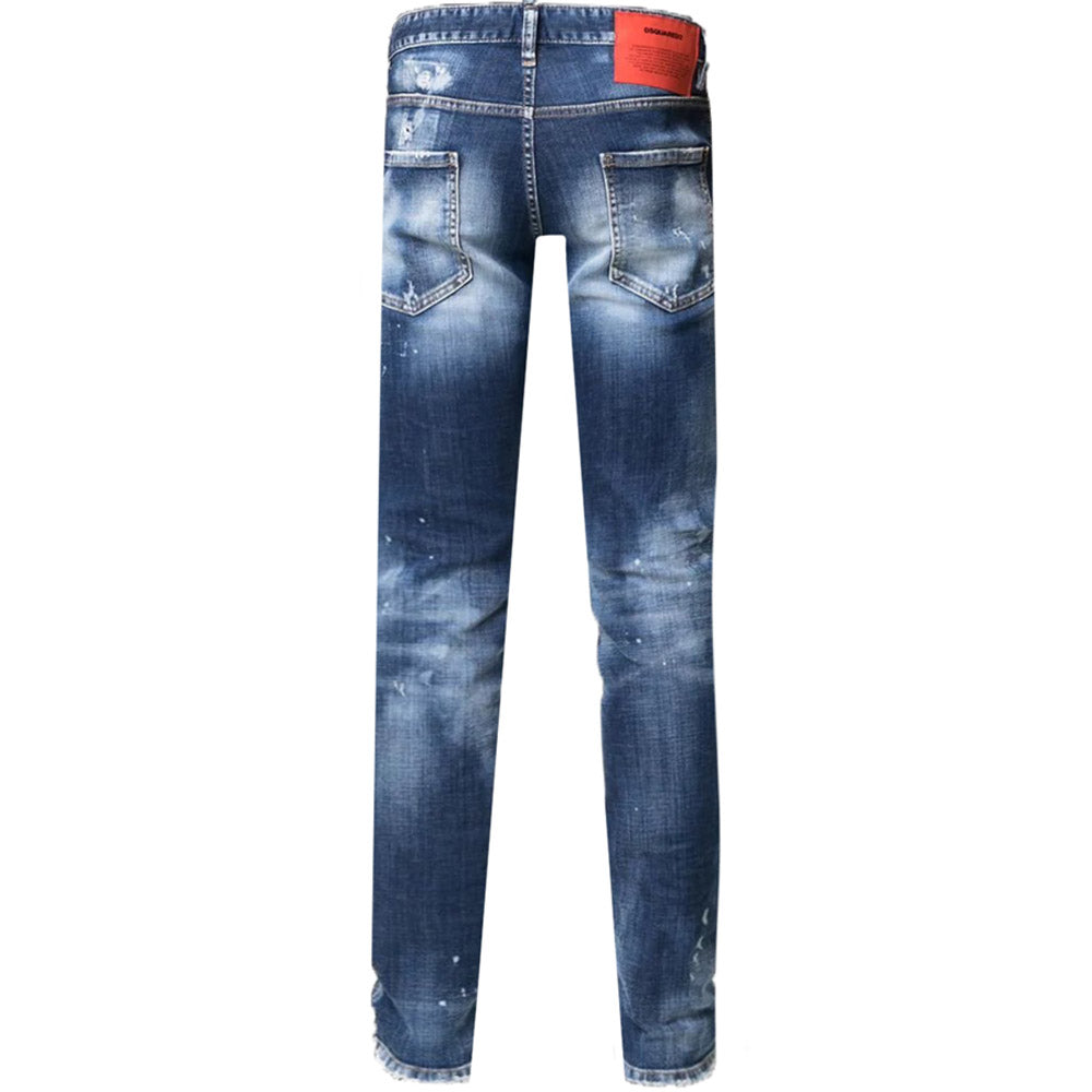 Dsquared2 Men's Bleach Wash Mid-rise Skinny Jeans Blue 40W