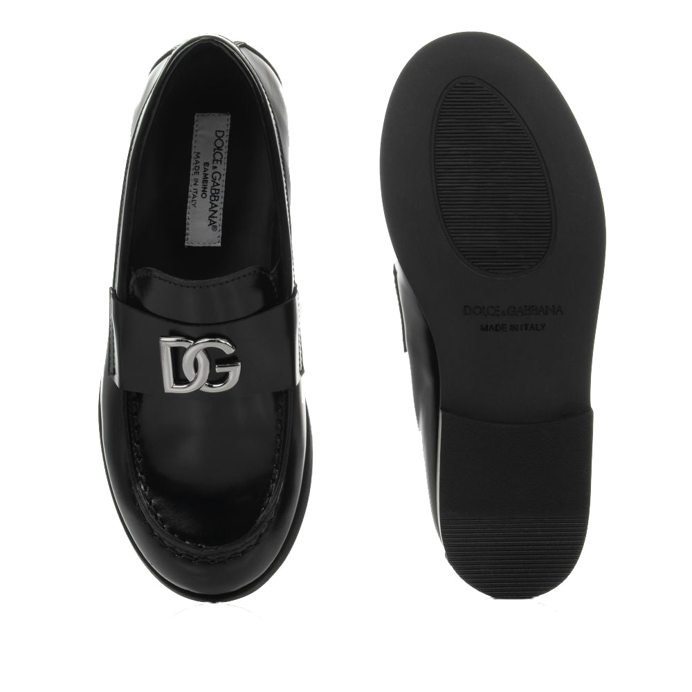 Dolce & Gabbana Boys Leather Loafers Black Eu38