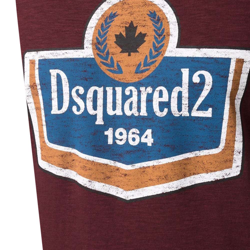Dsquared2 Men's Logo Print Cotton T-shirt Burgundy M