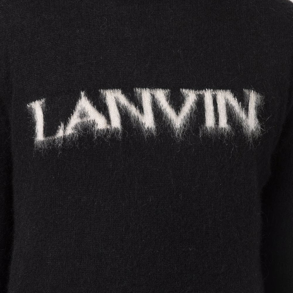 Lanvin - Mens Logo-intarsia Jumper Black L