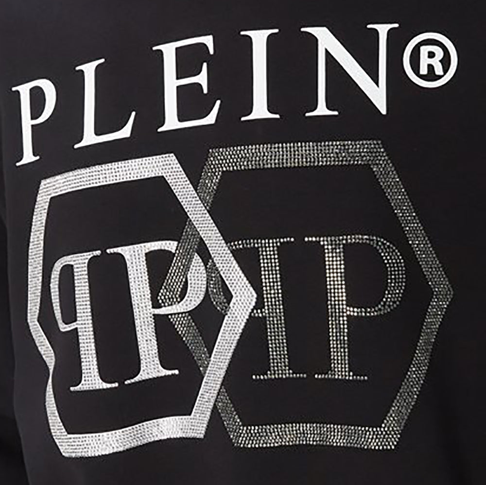 Philipp Plein Men's Diamond Applique Logo Sweatshirt Black L
