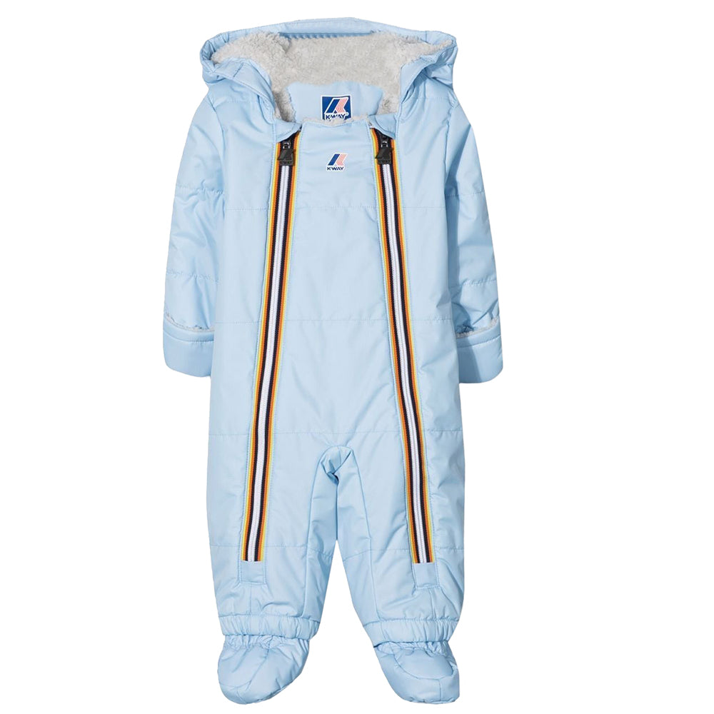 K Way Baby Boys Hooded Padded Bodysuit Blue 18M