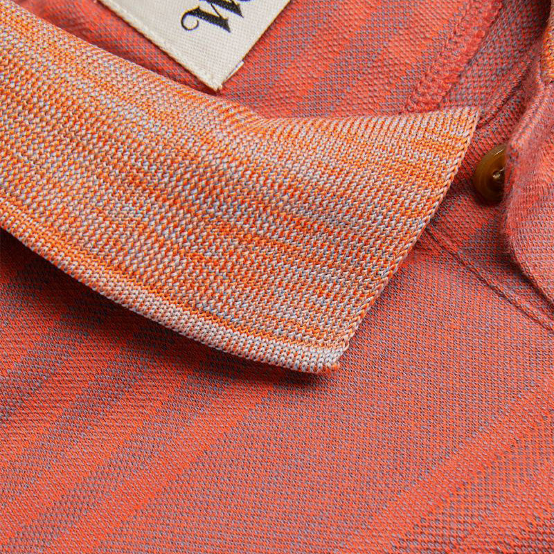 Vivienne Westwood Men's Stripe Collar Polo Orange S