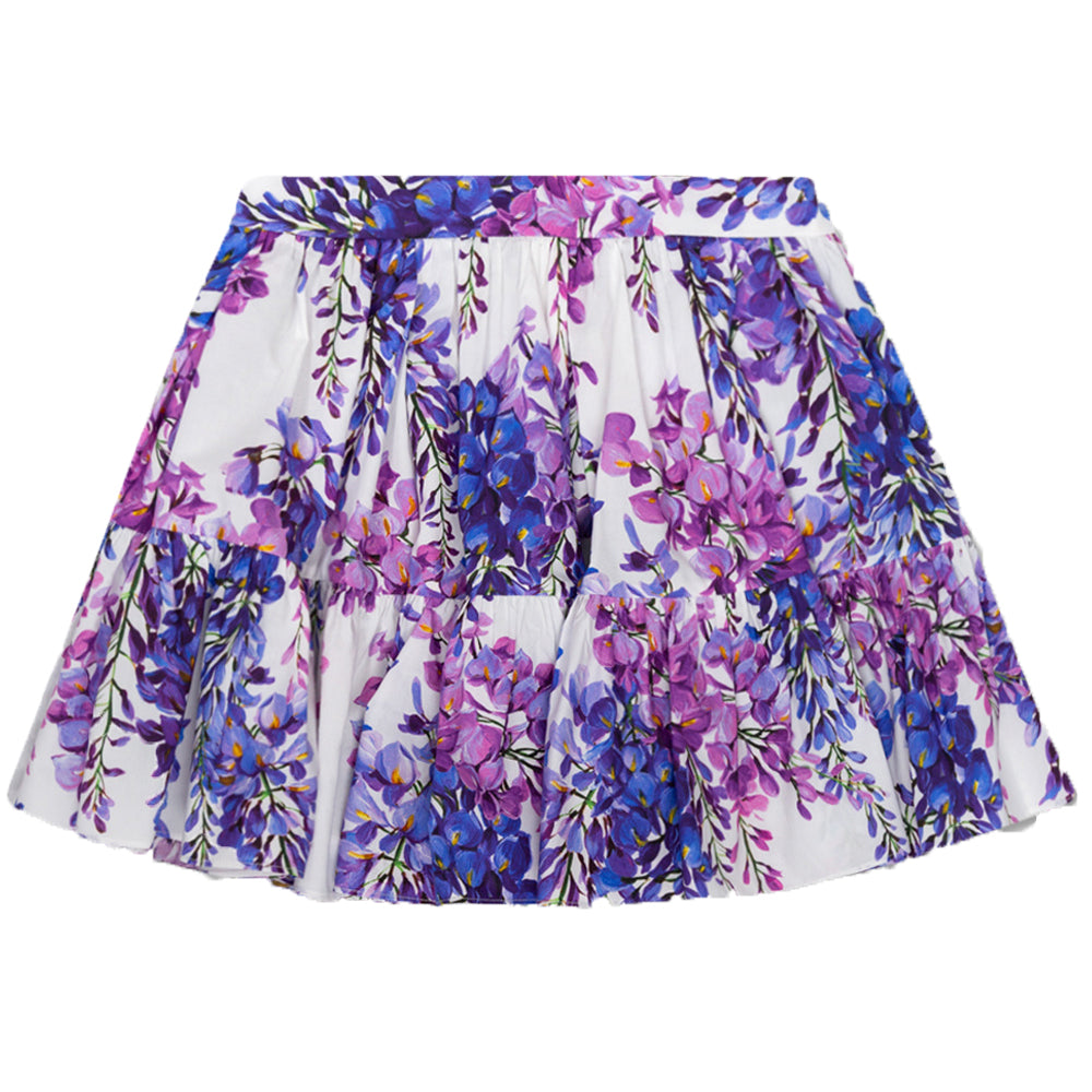 Dolce & Gabbana Girls Flower Skirt Purple — Maison Threads