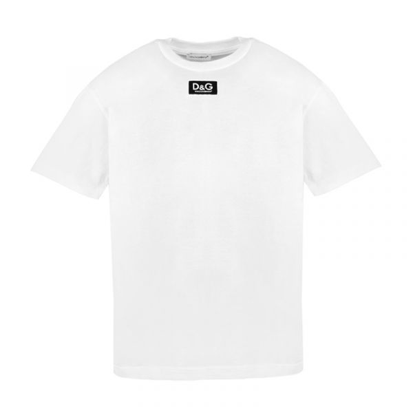 Dolce & Gabbana Kids White Patch Logo T Shirt 8Y