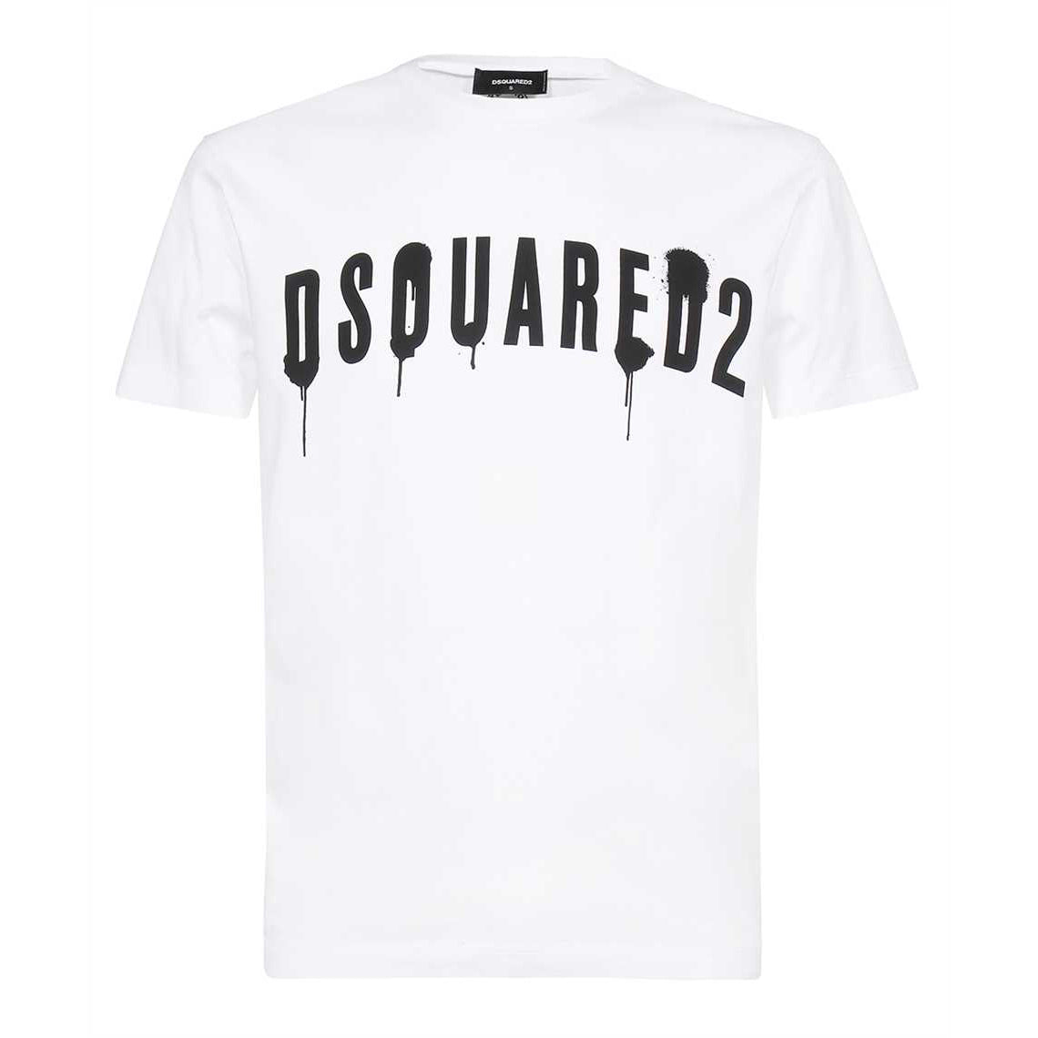 Dsquared2 Men's Graphic Painted Logo T-shirt White L