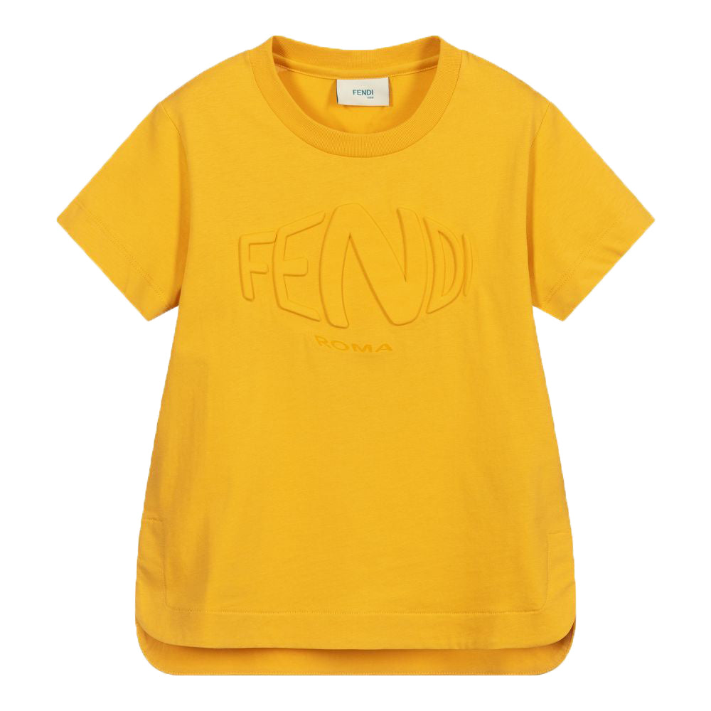 Fendi Unisex basic cotton T-shirt Yellow - 6Y