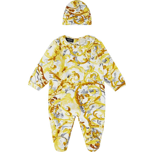 Versace -  Baby White/Gold Unisex Babygrow Set - 6M GOLD