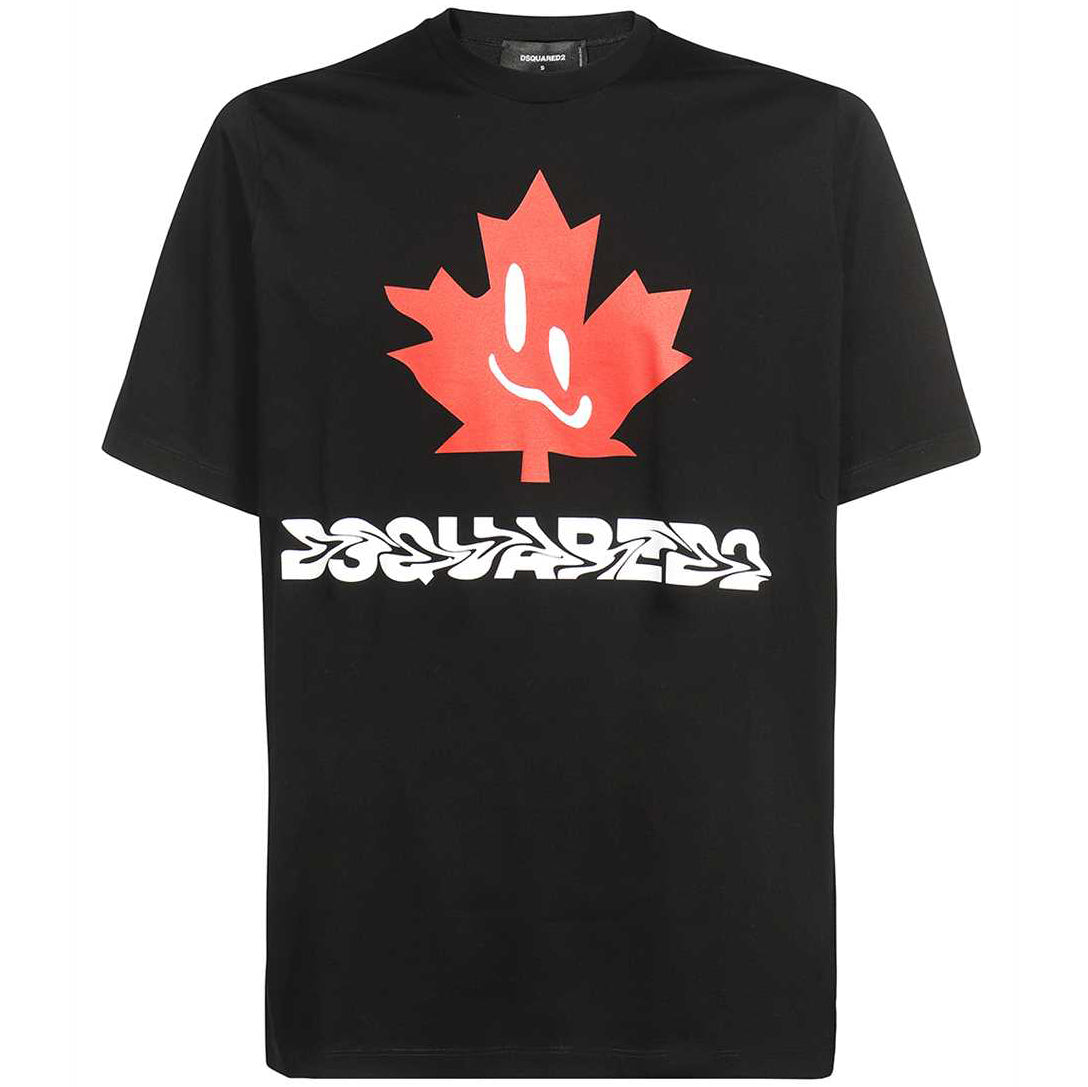 Dsquared2 Men's Smiling Leaf Logo T-Shirt Black - M BLACK - 2023