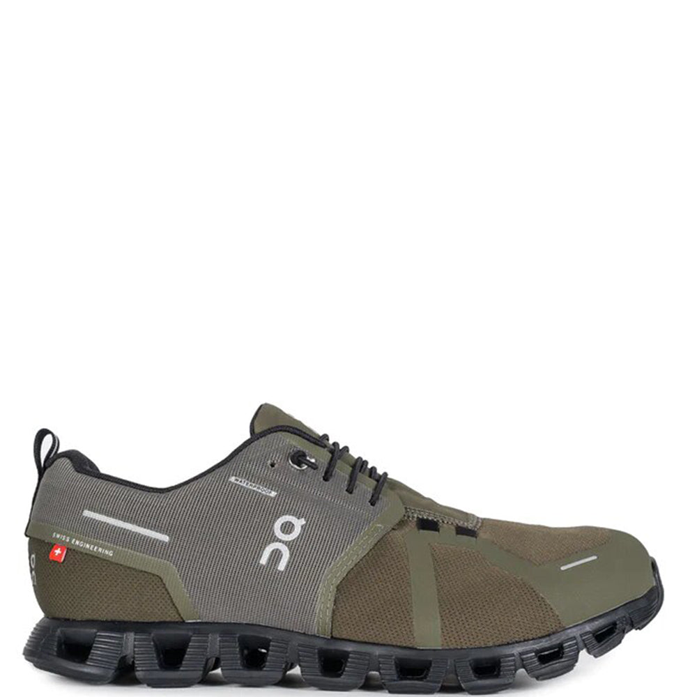 On Running Mens Cloud 5 Waterproof Sneakers Green UK 7 Khaki