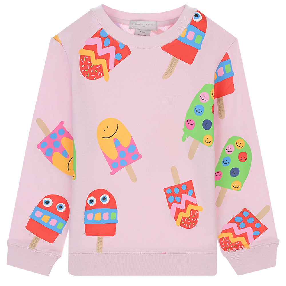 Stella Mccartney Girls Lolly Print Sweater And Pants Set Pink 8Y