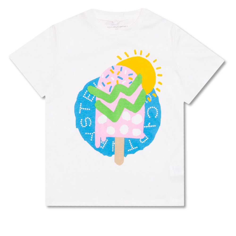 Stella Mccartney Girls Lolly Pop Print T-shirt White 12Y