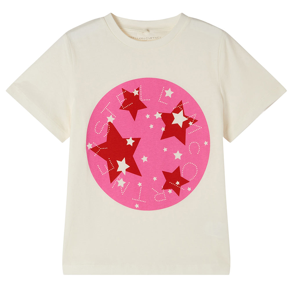 Stella Mccartney Girls Circle Logo Print T-shirt White 8Y