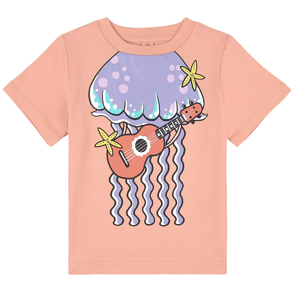 STELLA MCCARTNEY STELLA MCCARTNEY GIRLS JELLYFISH LOGO T-SHIRT,8Q8BI1 Z0168 505