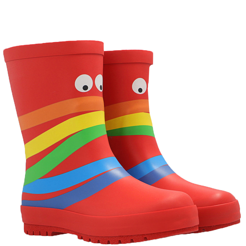 Stella Mccartney Unisex Eye Rainbow Wellingtons Boots Red Eu30