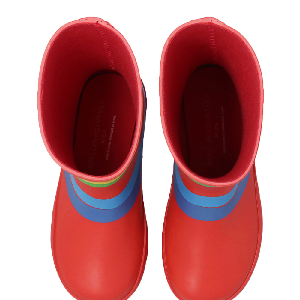 Stella Mccartney Unisex Eye Rainbow Wellingtons Boots Red Eu30