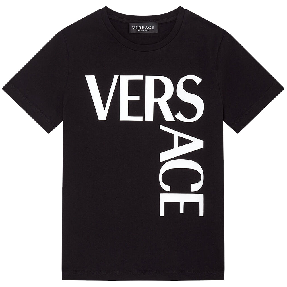 Versace Boys Logo Motif T-shirt Black 6Y