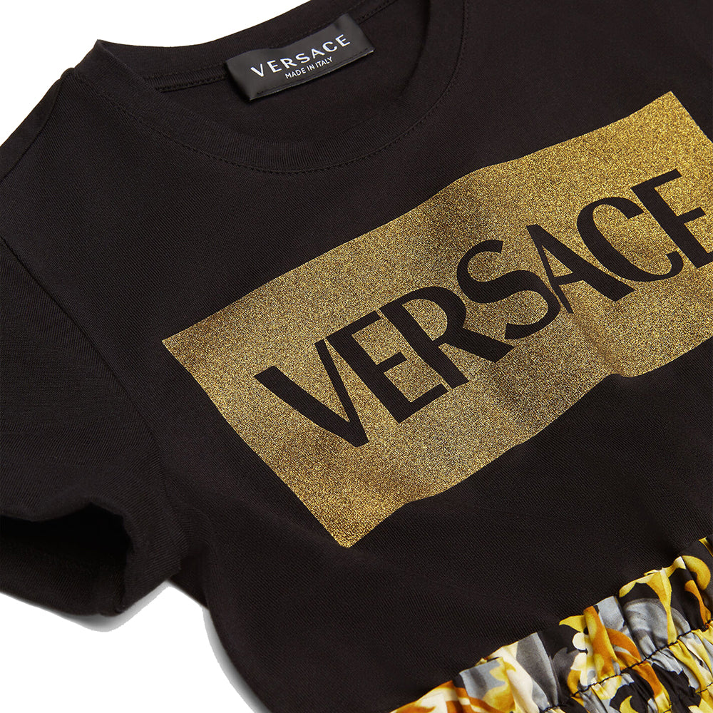 Versace Girls Barocco Logo Dress Black 6Y