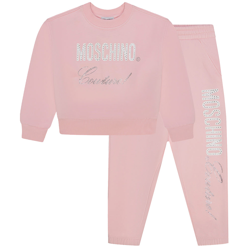 Moschino Unisex Kids Logo Cotton Tracksuit Pink 8Y
