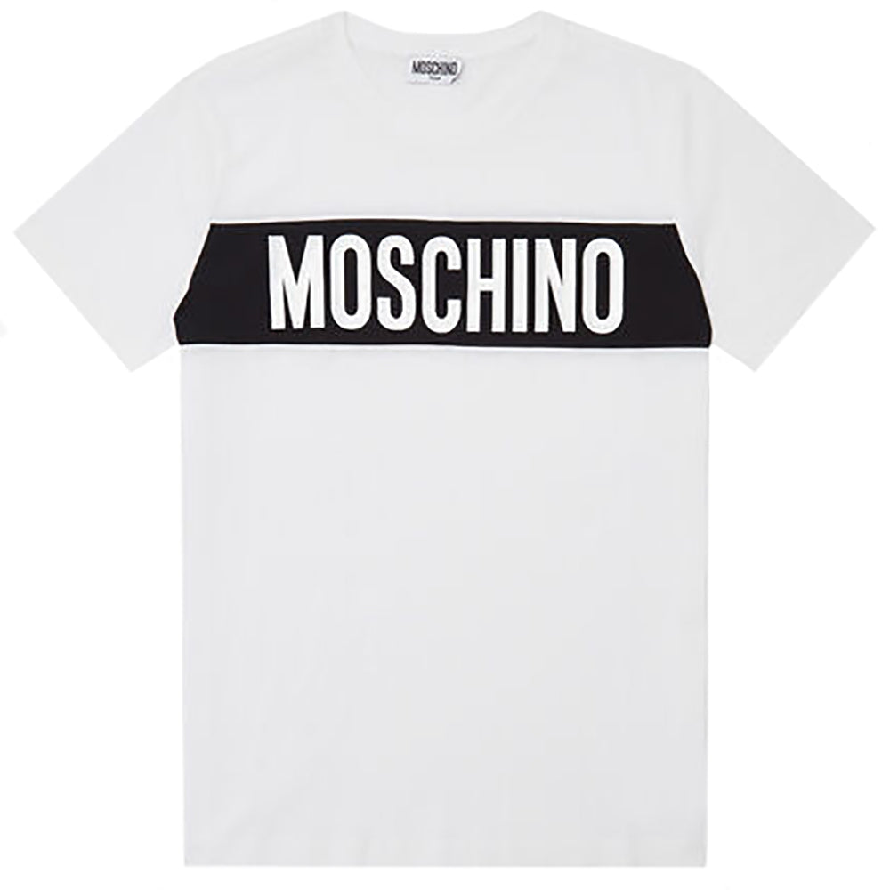 Moschino Unisex Kids Stripe Logo T-Shirt White - 4Y WHITE