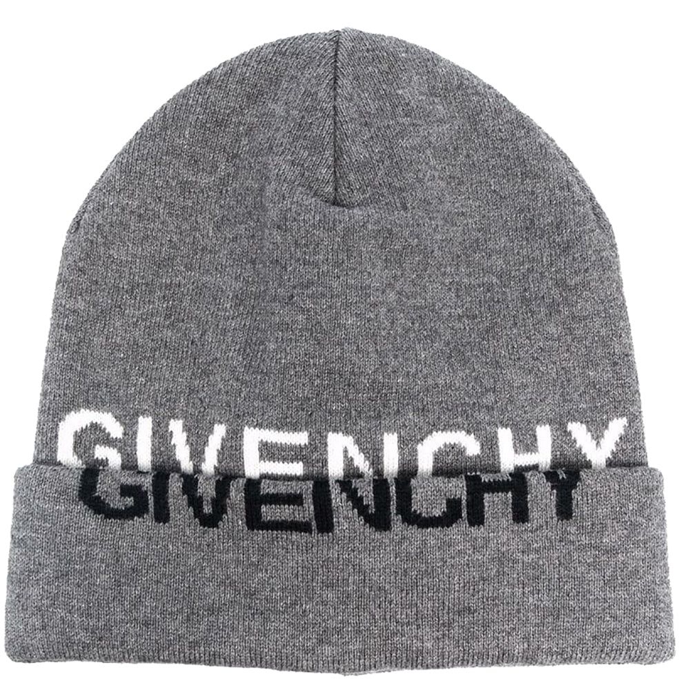 Givenchy Boys Logo Wool Hat Grey - One Size
