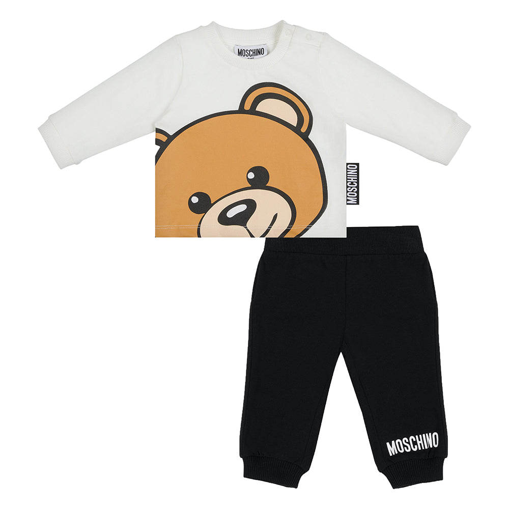 Moschino Baby Boys Teddy Bear T-Shirt And Pants Set Black & White - 12/18 Months Black & White