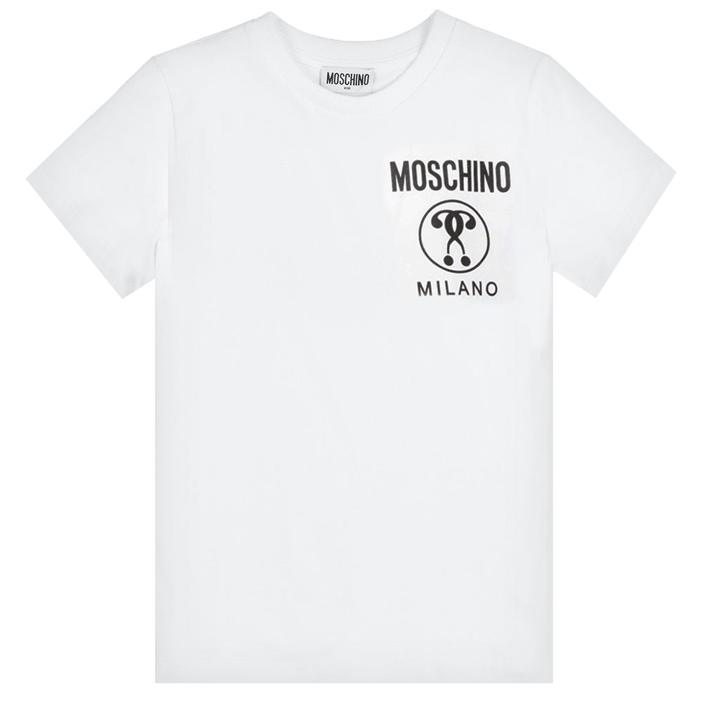 Moschino Boys Milano Logo T-Shirt White - 6 Years White
